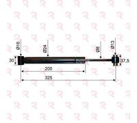 AL-KO AMMORTIZZATORE PER REPULSORE CARRELLO 161R/S/VB-2 LUNGHEZZA 325mm (VECCHIA