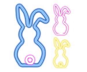 Al Neon A Forma Di Coniglietto - Luce Morbida A LED A Forma Di Coniglietto, Lampada Al Neon Per Dormire A FormaDi Coniglio, Decorazioni Per La Stanza Primaverili Dei Cartoni Animati Scena Di Ill