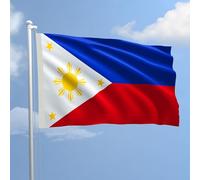 AL PRODUCTION Bandiera Filippine 100x150 cm in Poliestere Nautico 115 gr/mq con Doppia Piega perimetrale, Corda e Guaina. Adatta Sia in/out Door