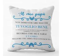 AL PRODUCTION Cuscino a mio papà, Cuscino 40x40cm - Idea Regalo per Natale, Regalo Compleanno - Regalo da figlio figlia (A mio papà)