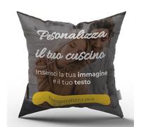 AL PRODUCTION Cuscino Personalizzato con Foto e Testo 40x40 cm con Stampa Fronte e Retro Personalizzabile e Imbottitura Inclusa - Idea Regalo Uomo e Donna Compleanno e altre Occasioni - Made in Italy