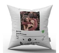 AL PRODUCTION Cuscino Personalizzato con Foto Spotify 40x40 cm - Codice Musicale Scannerizzabile per la Tua Canzone con Titolo e Autore - Idea Regalo Uomo e Donna Compleanno - Made in Italy