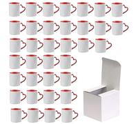 AL PRODUCTION Set di 36 tazze per sublimazione complete di scatola, tazze bianche da 330ml in ceramica per caffè, tè, latte, adatta per stampa subliamtica (Cuore Rosso, 36 Pz)