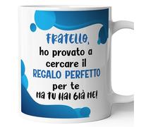 AL PRODUCTION Tazza Mug FRATELLO REGALO PERFETTO DESCRIZIONE DIVERTENTE - Tazza regalo di compleanno - Divertente - Humor