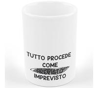 AL PRODUCTION Tazza Mug TUTTO PROCEDE COME IMPREVISTO DESCRIZIONE DIVERTENTE - Tazza regalo di compleanno - Divertente - Humor