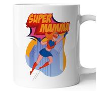 AL PRODUCTION Tazza Super Mamma - Super Famiglia -Idee Regali Divertenti e Originali -Tazze di caffè eTè