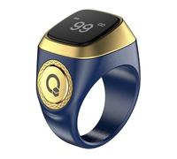 Al salama Contatore di Preghiera Tasbih, Anello Intelligente di Conteggio Tasbih 20MM, Anello Digitale Tasbih Zikr per Uomini e Donne, Contatore Elettronico Ricaricabile per la Preghiera (Blu)