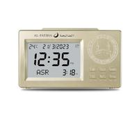 Al salama Sveglia per la Preghiera Musulmana Orologio da Tavolo Islamico Automatico Digitale LCD Orologio Multifunzione Azan Orologio Promemoria (oro)