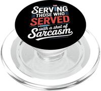 Al servizio di coloro che hanno servito con un colpo di sarcasmo VA Nurse PopSockets PopGrip per MagSafe