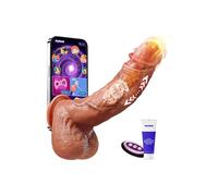 Al Sync Dildo Realistico Doppi Sex Toys, Con APP Vibratoreper Donna Professionale Wireless, Textures Riscaldat 9 Potenti Modalità Spinta Vibrazione Donne Sex Toy Vibratore Sexytoysys Donna Coppia