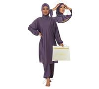 AL-WARDA Burkini Burkini - Costume da bagno Hijab da donna, 100% opaco e maschera le forme, tecnica anti-colla, Lavanda, XXL plus