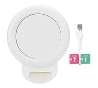 AL20 LED Ring Fill Light Ricaricabile, Luci di Riempimento per Smartphone, Clip - on per Streaming Live e Selfie, con Batteria da 500 mAh e Cavo USB incluso