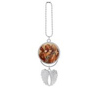 Ala di angelo custode africano etnico in ceramica ornamento da appendere per specchietto retrovisore argento ciondolo auto decorazioni specchietto retrovisore appeso accessorio decorativo regalo per