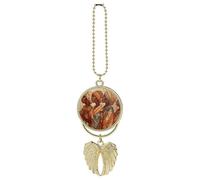 Ala di angelo custode africano etnico in ceramica ornamento da appendere per specchietto retrovisore dorato ciondolo auto decorazioni per specchietto retrovisore da appendere accessorio decorativo