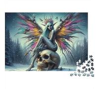 Ala fata dello scheletro Puzzle 1000 Pezzi Idea Regalo Uomo E Donna Scheletro con arte Fairy Wings Giochi Educativo Sfida Regalo Intrattenimento Creativo Decorazione Casa 38x26cm