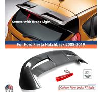 Ala posteriore per tetto posteriore effetto fibra di carbonio con luci a led per Ford Fiesta Mk7 MK7.5 2009-2018 Spoiler per tetto posteriore stile 'ST Look' Carbon Fiber Look