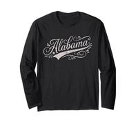 Alabama Floral Script Boutique Distressed Women's & Girls Maglia a Manica
