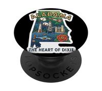 Alabama: Il Cuore del Dixie con Stile Vintage PopSockets PopGrip Adesivo