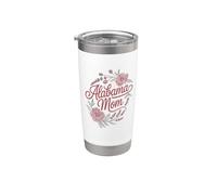 Alabama Mom Cursive Red Floral Design cute Bicchiere termico in acciaio inox doppia parete