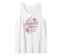 Alabama Mom Cursive Red Floral Design Cute Canotta