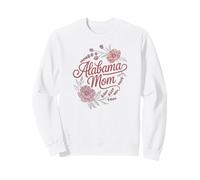 Alabama Mom Cursive Red Floral Design Cute Felpa