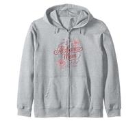 Alabama Mom Cursive Red Floral Design Cute Felpa con Cappuccio