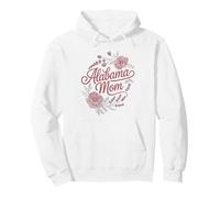 Alabama Mom Cursive Red Floral Design Cute Felpa con Cappuccio
