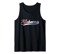 Alabama Patriotic USA Red White And Blue Distressed Canotta
