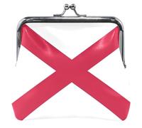 Alabama - Portamonete con bandiera dello Stato dell'Alabama, da donna, in pelle, con fibbia a bacio, per cambiare le carte, con bandiera dello stato dell'Alab, bandiera dello stato dell'alabama