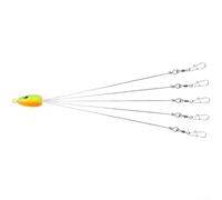 Alabama Rig - Esca da pesca con gancio multiplo, 18 cm, con testa ponderata, per mare e acqua dolce, attrezzatura naturale per mimica delle prede per spigole, lucci e pesci predatori (testa verde)