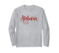 Alabama Script Lettere Donne Ragazze Maglia a Manica