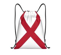 Alabama State Flag Print Borsa con Cordoncino Sacca da Palestra Moda Regolabile Borsa con Coulisse per Vacanze Yoga Escursionismo 36X42Cm