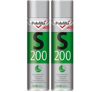 Alabastine Polyfilla Pro S200 Fondo Antimacchia Spray, Essicazione Rapida in 20 min, contro macchie di fumo, umidità, pennarelli, 500 ml (Confezione da 2)