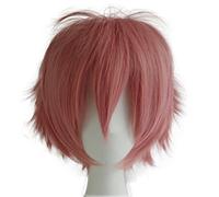 Alacos - Parrucca corta da donna, a strati, a strati, per cosplay, Halloween, Natale, carnevale, feste, regalo + berretto