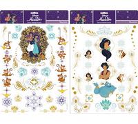 Aladdin - Adesivi per finestre, 30 x 40 cm, 2 fogli autoadesivi, senza colla, statici per finestra (Aladdin)