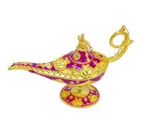 Aladdin, lampada magica a olio genio, decorazione dorata, viola e oro, 11 cm x 6,5 cm