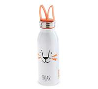 Aladdin Zoo Borraccia Termica Bambini 0.43L Leone Morbido Anello da Dita in Silicone - Mantiene il Freddo per 7 Ore - Coperchio a Tenuta Stagna - Borraccia Acciaio Senza BPA