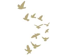 Aladeno 11PCS Adesivi da Parete Uccelli Adesivi da Parete Uccelli in Volo Decorazioni da Parete Animali Adesivi da Parete a Specchio a Forma di Uccelli Decalcomanie da Parete Fai (Oro)