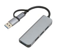 Aladeno Hub USB 3.0 4 in 1 Splitter USB da 5 Gbps Hub da USB C a USB 3.0 Extender USB Dongle USB 3.0 Hub USB Plug and Play in lega di alluminio per dispositivi laptop di tipo C