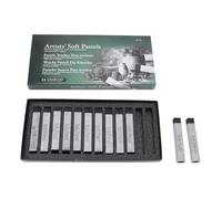 Aladeno Set di 12 pastelli morbidi quadrati Set di pastelli morbidi per artisti Pastello morbido a secco Art Gesso Bastoncini di pastello Disegno Pittura Graffiti Schizzi Set di (Nero)