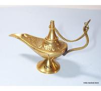 Aladin Genie Olio Lampade 6.5'' Ottone Magico Aladdin Centrale Eastern Chirag