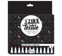 Aladine - 12 feltri tessili - Feltri per personalizzare tessuti e abbigliamento - Colori vivaci - Pennarelli, Matite - Feltri permanenti - Giallo, Rosso, Blu, Verde, Nero, Bianco - 85532