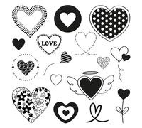 Aladine - 16 timbri Cuori - Timbri per bambini dai 6 anni - Stampo Funny - 85179