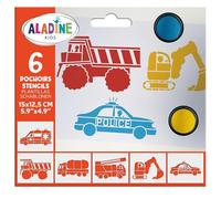Aladine - 6 stencil per bambini veicoli