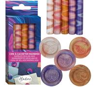 Aladine - Confezione da 5 bastoncini di cera per sigillare, effetto marmorizzato multicolore - 72459