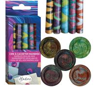 Aladine - Confezione da 5 bastoncini di cera per sigillare, effetto marmorizzato multicolore - 72460