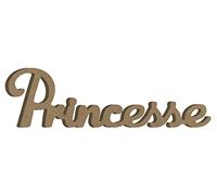 Aladine - Gomilla per parole principesse - Supporto in legno da dipingere e decorare, ideale per interni, camera da letto, compleanno, legno naturale, 100% francese, 37,4 x 11 cm