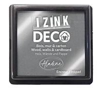 Aladine - Izink Déco - Involucro XL 10 x 10 cm - Pigmenti molto affilati, asciugatura rapida - Schiuma di alta qualità - Ideale per schizzi Creative su parete, legno e cartone - Argento