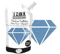 Aladine - Izink Diamond Blu Caraibi 80 ml - Vernice glitterata - Per qualsiasi supporto: carta, tessuto, cemento, metallo, legno - DIY e tempo libero creativo - Decorazione brillante - Blu mare oceano