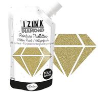 Aladine - Izink Diamond - Pittura glitterata - Ultra concentrata in glitter - Decorazione per qualsiasi supporto - Fai da te e tempo libero creativo - Made in France - Borraccia morbida da 80 ml - Oro